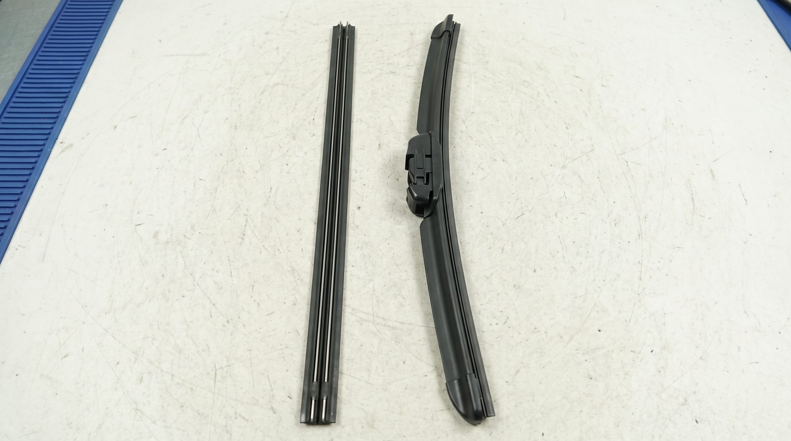 Wiper rubber refill strip compared with a complete replacement blade